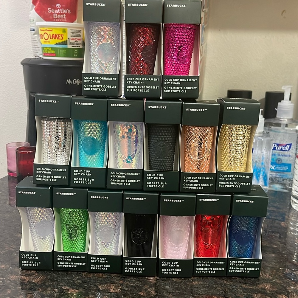 Mini Starbucks cup keychains